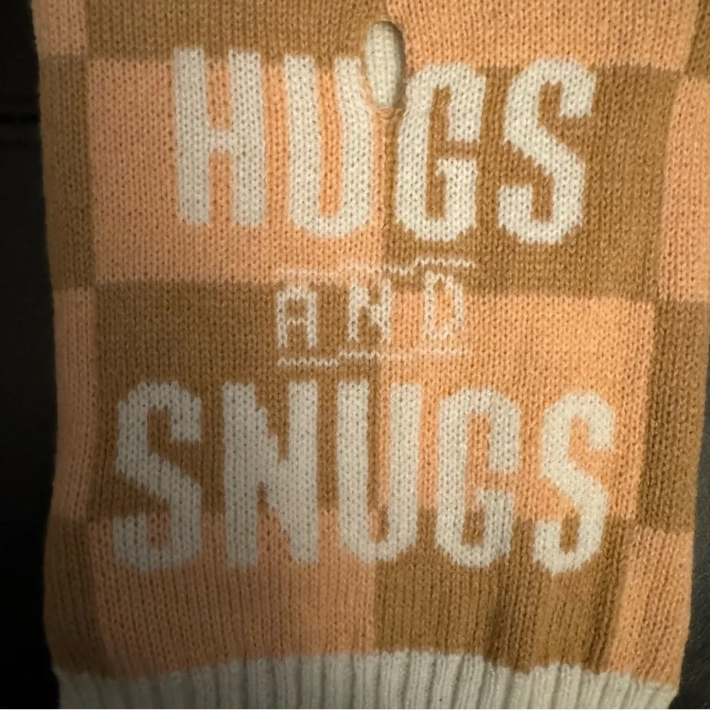 Tan and Orange Dog Sweater Hugs and Snugs Pawsitively Fun Size Small NWT